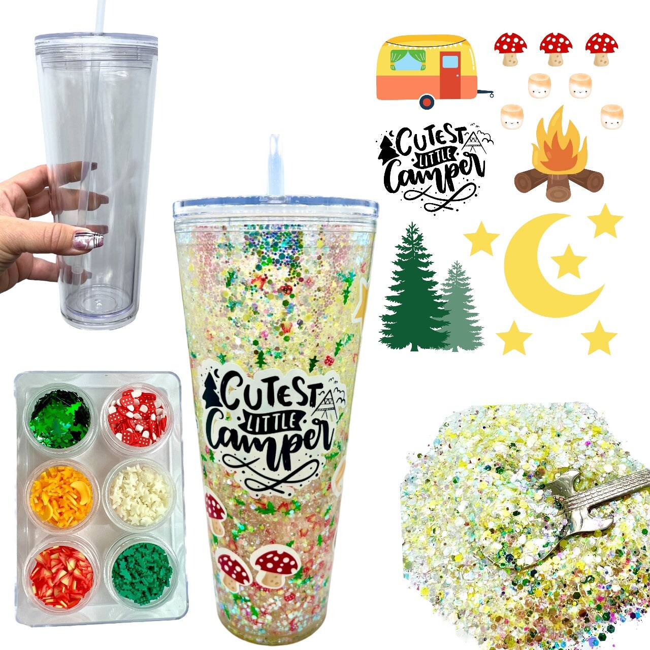 The Cutest Little Camper Snow Globe Tumbler Starter Kit 24 oz